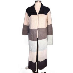 Free People Made in Italy Mohair Blend Long Striped Cardigan Size M